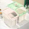 Opslagflessen Keuken Levert transparante rijstemmerdoos Voedselmeelcontainer afgedichte dispenser Huishouden