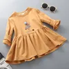 Robes de fille robe Melario de fille mignonne à manches longues broderie col rond enfant vêtements pour enfants vêtements pour enfants fête décontractée