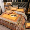 2023 Luxury Orange King Designer Bedding Set Cotton Horse Printed Queen Size Däcke Cover Bed Sheet Fashion Pillows Comporter Set