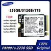 Drives Samsung PM991A 1TB 512GB 256GB SSD M.2 2230 Estado sólido interno acionamento PCIE3.0x4 NVME SSD para Microsoft Surface Pro7+ Deck de vapor