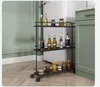 Bathroom shelving Floor moving simple gap small cart multi-functional slit storage iron kitchen storage shelf