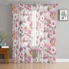 Curtain Bouquet Flowers Roses Window Tulle Curtains For Living Room Bedroom El Luxury Decoration Sheer