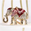 Keychains Lanyards Creative Elephant Key Chain Accessories Cute Animal Fashion Keyrings Women Bag Charm Pendant Car Rings Holder D Dhd0T