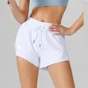 LL damskie szorty jogi ćwiczenia krótkie spodnie podwójna warstwa fitness noszenie dziewcząt elastyczne spodnie samicowe odzież sportowa 183
