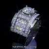 Cool Mens Moissanite Rings Diamond Passed Test 925 Sterling Silver 1.5CT Moissanite Ring for Party Wedding Nice Gift