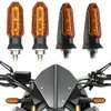 New 2Pcs Motorcycle Universal 3 LED Turn Signals Short Turn Signal Lights Indicator Blinkers Flashers Amber Color