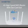 ルーターWOBITEK 4G LTE WIFIインターネットルーターSIMカードスロットロック解除ワイヤレス300Mbps外部アンテナLANポートホットスポットモデム4G WiFi