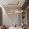 Hanglampen moderne Noordse slaapkamer woonkamer eetkamer led kroonluchter creatieve persoonlijkheid acryl goudbruin vierkant