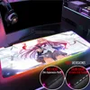 Tappetini modello fai da te personalizzato grande anime Darling In The Franxx RGB Hub Gaming 4 porte USB Mouse Pad Zero Two Mousepad LED Light Mausepad