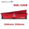 RAMS TEAMGROUP TFORCE VULCAN Z DDR4 RAM 8GB 16GB 2666MHz 3200MHzデスクトップメモリ​​モジュールレッド