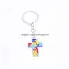 Portachiavi Cordini Creativo Puzzle Portachiavi Ciondolo Fai da te Metallo Lage Decorazione Portachiavi Regalo Jigsaw Portachiavi Drop Delivery Fashion Dh6Vk