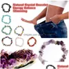 Hebra de cuentas Pulsera de cristal natural Irregar Granos de piedra Chips Joyas Amethys Aguamarina Pulseras de cuarzo rosa para mujeres Gota Deli Dh86O