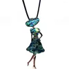 Ketens abalone shell danser meisje elegant banket creatieve broche diy ketting hanger dubbele gebruik cadeau fijne sieraden accessoires