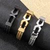 Link armbanden herenglazen roestvrij staal mode gepersonaliseerd eenvoudige hiphop punk heren armband sieraden gratis schip