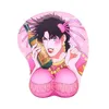 Rests JOJO Creative Cartoon Anime Pink3D Mouse Pad Sexy Chest Gel Silicone Mousepad With Wrist Rest Support Soft Breast Mat PC