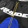 Designer Short Fashion Casual Clothing Shorts de plage Rhude3m Short double couche réfléchissant à blocage de couleur avec accessoire de cordon de serrage en nylon sergé haute densité