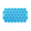 Premium Ice Cube Trays Silicone Baking Moulds with Sealing Lid Reusable Safe Hexagonal Cube Molds for Chilled Drinks Whiskey Cocktail Food