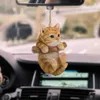 New 2D Cute Cat Puppy Car Hanging Cament Kitten Dog Simulation Model Creative Car Interior Decor Animal Acrylic Pendant Kid Toy Gift