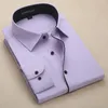 Heren DRAAD SHIRTS 2023 Design Twill lange mouwen katoen vaste kleur zakelijke formele mannen mode sociaal