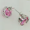 Boucles d'oreilles pendantes Fleure Esme mignon fiançailles mariage goutte bijoux pour femmes violet rose zircon cubique plaqué rhodium R888 R891