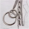 Keychains Bedanyards 2023 Long Metal Wallet Bellet Chain Rock Punk Troushers Bords Hipster Beads Keychain Ring Clip Keyring Hiphop Jeans ACCE DHKE0