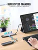 HUBS USB C HUB لـ MacBook 8 in 1 Adapter PC PD Charge 8 Ports Dock Station RJ45 HDMICIPATIBLE TF/SD CARD MACBOIN