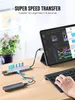 Hubs USB C Hub para MacBook 8 em 1 Adaptador PC PD Charge 8 Portas Dock Station RJ45 HDMicompatible TF/SD Card MacBook TypeC Splitter