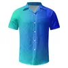 Men's Casual Shirts Shirt For Mens Stylish Folding Board Stereoscopic Turn Collar Short Sleeves Man Roupa Masculina