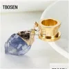 Other Tn Dangle Ear Plugs Piercing Tunnels Crystal Eardrop Body Jewelry Steel Screw Earring Gauges Expander Women Fashion Gift 2Pc D Dhd3K