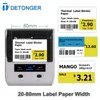 Printers DETONGER DP80 3080mm Mini Portable Thermal Printer Multifunctional Barcode Label Sticker Maker BT Android / iOS