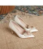 Sapatos de vestido Tamanho 30-43 2023 Summer Sedk High Heels Hight Stiletto White Heel Wedding