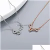 Naszyjniki wisiorek chereda genialny sześcien cyrkon Naszyjnik Nieskończoność Choker Femme Rose Gold Collars Women Lover Fashion Jewelry Dhbfa