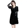 Casual Dresses Winter White Gauze Splicing Velvet Sequined Fishtail Of Cultivate One's Morality False Two Render Fashion Dress