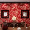 Wallpapers Chinese Style Red Wallpaper Dragon Pattern Classical Zen Teahouse Restaurant Decoration Home Decor Papier Peint