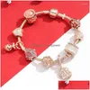 Beaded Strand European and American S Charm Rose Series Princess Crown Pendant Lady Armband Combination DIY Jewelry Drop Delivery BR DH27A