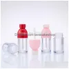 Opslagflessen potten 8 ml aankomst lege lipglossbuis doorzichtige plastic ronde fles roze dop cosmetische lipgloss verpakkingscontainer 40 dhjfx