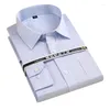 Men's Dress Shirts Large Size Business Casual Long Sleeved Shirt White Blue Black Smart Male Social For Plus 43 44 45 46 47 48