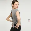 Yoga Suit Female T-shirt Short Sleeved Quick Drying Sportswear Cover Up Summer Loose Fitting Back Top Running Fitness Suit Female