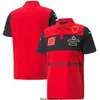 F1 Ferari Team 75. T-Shirt Formül 1 Hatıra Polo Gömlek Kısa Kol Yaz Yarışı Sürücüsü Sarı T-Shirts Jersey Nefes Alabilir