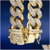 Kette Link Armbänder Dnschic Hip Hop Bling Kubanisches Armband 12mm Gold Iced Out Herren CZ Für Männer Frauen Schmuck Drop Lieferung Dhgce