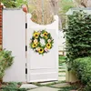 Decorative Flowers Simulation Sunflower Wreath Summer And Spring Themed Garland Hanging For Home Garden