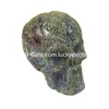 Vacker naturlig labradorit Crystal Gemstone Skull Altardekor Högt mystisk skyddande spektrolit kvartsrocksten snidad mänsklig huvud specialsamling