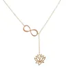 Gargantilla gargantillas moda oro/plata estilo Simple Lotus Lariat colgante collar para mujer flor joyería collares regalos de fiesta