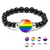 Boncuklu Strand 1pc Rainbow Bayrağı Eşcinsel Lezbiyen Gurur Cazibesi Bilezik Eşcinsel Aksesuar Dövme Damlası Dağıtım Takı Bilezikleri Dhkbm