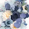 Dekorative Blumen 2 teile/satz Künstliche Blume Retro Dunst Blau Bühne Hintergrund Hochzeit Bogen Dekoration Ecke Prop