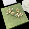 Earring designers design studs for women, luxurious and stylish, gold pearl crystal, gold letter silver jewelry