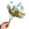 装飾的な花1PCメラレウカ菊の人工シルクフラワーブーケホームテーブルウェディングパーティー装飾デイジーフェイクプラント