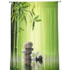 カーテン竹の葉石のプルメリアシアーカーテンリビングルームの寝室ブラインドキッズホームデコレーションのための窓