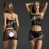 20% OFF Ribbon Factory Store Partenaire intime Femmes complètement sexy lingerie élastique maille noire toboggan chaud