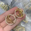 earring designer for woman gold hoop earrings luxurious jewelry Fashion classic Big Circle Earring Letters F clover earing designer jewellery Wholesale